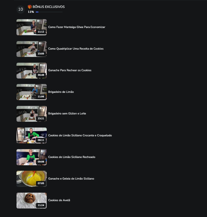 Lista de aulas do curso